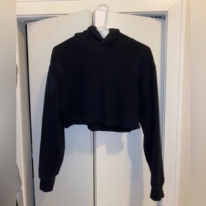 Black TNA cropped hoodie